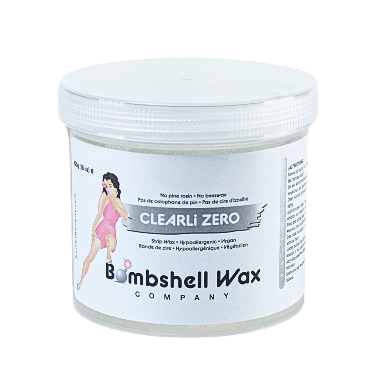 Bombshell Wax Clearli Zero Strip Wax 15oz. Catherine Hinds Company